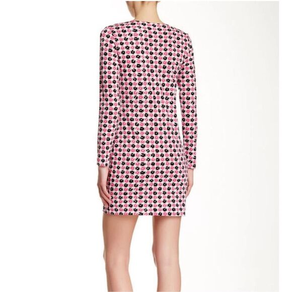 Diane von Furstenberg cotton/silk blend Reina Check Dot Pink Dress size 2 - Picture 2 of 10